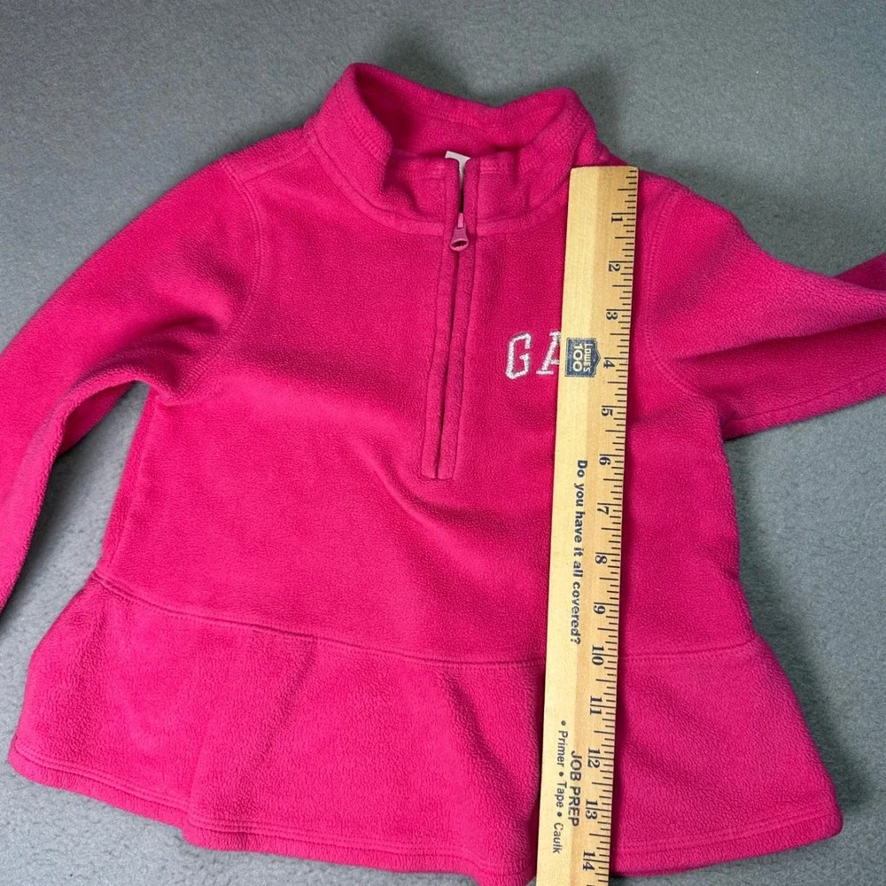 Baby Gap Toddler Girl Peplum Fleece Quarter Zip Pullover Pink 4T Coquette
